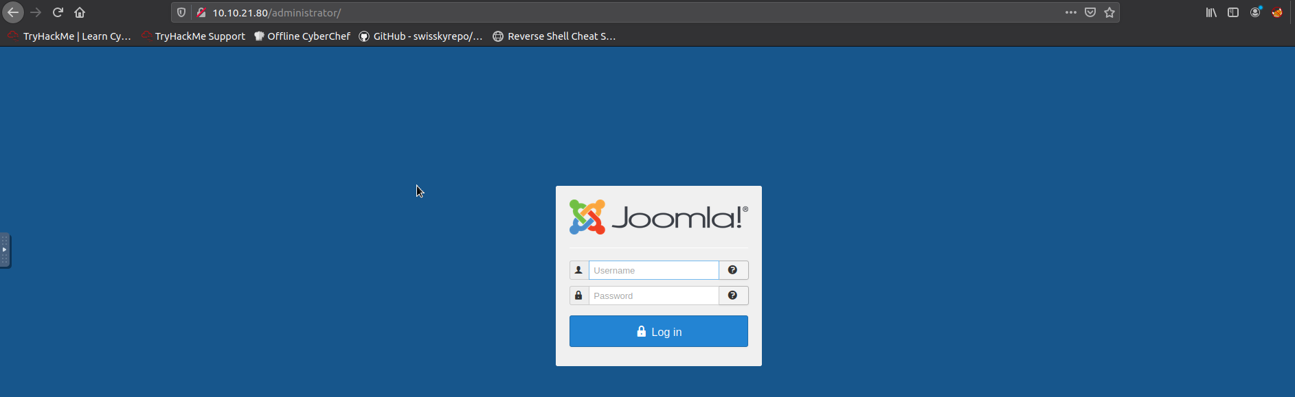 Joomla administration login