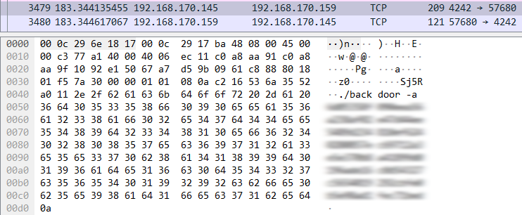 The backdoor invoked with the attacker&rsquo;s custom hash.