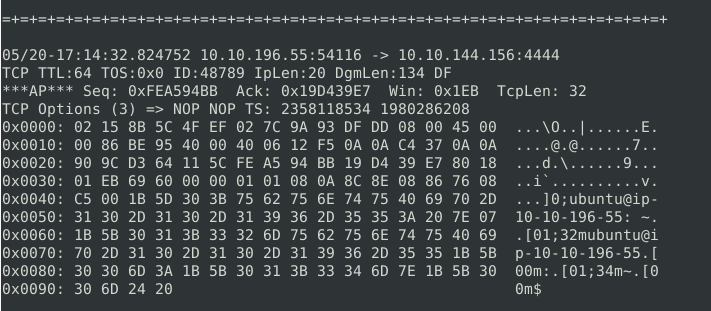 Command prompt information being sent over the network?